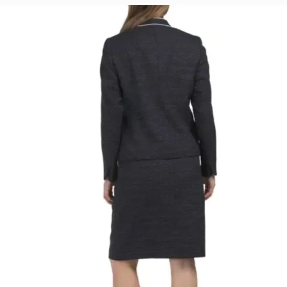 NWT NIPON BOUTIQUE Navy/Ivory 2pc Jacket And Skirt Suit